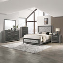 Jehoram Eastern King Bed, Gray Linen & Gray Finish Acme