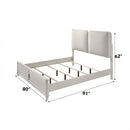 Laveda Eastern King Bed w/LED, Light Gray Boucle & Pearl White Finish Acme