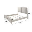 Laveda Queen Bed w/LED, Light Gray Boucle & Pearl White Finish Acme