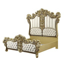 Desiderius Eastern King Bed, Antique Gold & Hand Painted Brown Finish Acme