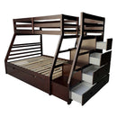 Jason Twin/Full Bunk Bed w/Trundle & Storage, Espresso Finish Acme