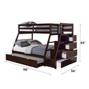 Jason Twin/Full Bunk Bed w/Trundle & Storage, Espresso Finish Acme