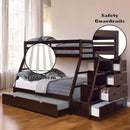 Jason Twin/Full Bunk Bed w/Trundle & Storage, Espresso Finish Acme