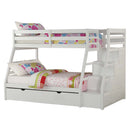 Jason Twin/Full Bunk Bed w/Trundle & Storage, White Finish Acme