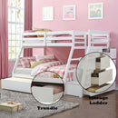 Jason Twin/Full Bunk Bed w/Trundle & Storage, White Finish Acme