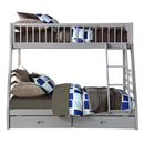 Jason Twin/Full Bunk Bed w/Storage, Gray Finish Acme