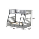 Jason Twin/Full Bunk Bed w/Storage, Gray Finish Acme