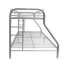 Tritan Twin/Full Bunk Bed, Silver Finish Acme