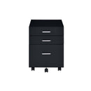 Tennos Cabinet, Black & Chrome Finish Acme