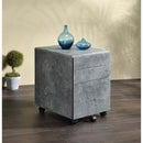 Jurgen Filing Cabinet, Faux Concrete & Silver Finish Acme