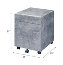 Jurgen Filing Cabinet, Faux Concrete & Silver Finish Acme