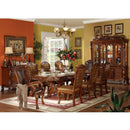 Dresden Arm Chair 2Pc, Brown Faux Leather & Cherry Oak Finish Acme