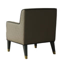 House Beatrice Accent Chair w/Pillow, Tan Faux Leather & Charcoal Finish Acme