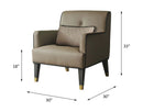 House Beatrice Accent Chair w/Pillow, Tan Faux Leather & Charcoal Finish Acme