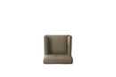 House Beatrice Accent Chair w/Pillow, Tan Faux Leather & Charcoal Finish Acme
