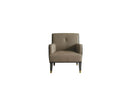 House Beatrice Accent Chair w/Pillow, Tan Faux Leather & Charcoal Finish Acme