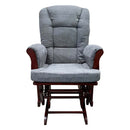 Adeliza Glider Chair & Ottoman, Gray Microfiber & Cherry Finish Acme