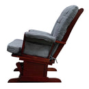 Adeliza Glider Chair & Ottoman, Gray Microfiber & Cherry Finish Acme