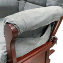 Adeliza Glider Chair & Ottoman, Gray Microfiber & Cherry Finish Acme