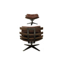Gandy Chair & Ottoman, Retro Brown Top Grain Leather Acme
