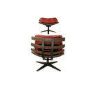 Gandy Chair & Ottoman, Antique Red Top Grain Leather Acme