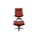 Gandy Chair & Ottoman, Antique Red Top Grain Leather Acme