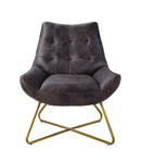 Dhalsim Accent Chair, Antique Ebony Top Grain Leather Acme