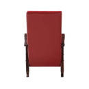 Raina Rocking Chair, Red Faux Leather & Espresso Finish Acme