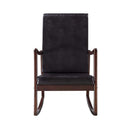 Raina Rocking Chair, Dark Brown Faux Leather & Espresso Finish Acme