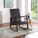 Raina Rocking Chair, Dark Brown Faux Leather & Espresso Finish Acme