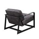 Locnos Accent Chair, Gray Top Grain Leather & Black Finish Acme