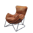Thurshan Accent Chair, Aperol Top Grain Leather & Black Finish Acme