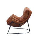 Thurshan Accent Chair, Aperol Top Grain Leather & Black Finish Acme