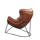 Thurshan Accent Chair, Aperol Top Grain Leather & Black Finish Acme