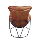 Thurshan Accent Chair, Aperol Top Grain Leather & Black Finish Acme