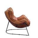Thurshan Accent Chair, Aperol Top Grain Leather & Black Finish Acme