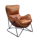 Thurshan Accent Chair, Aperol Top Grain Leather & Black Finish Acme