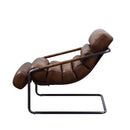 Dolgren Accent Chair, Sahara Top Grain Leather & Matt Iron Finish Acme