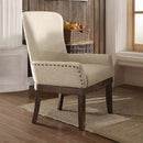 Landon Arm Chair, Beige Linen & Salvage Brown Finish Acme