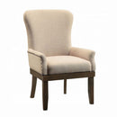 Landon Arm Chair, Beige Linen & Salvage Brown Finish Acme