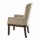Landon Arm Chair, Beige Linen & Salvage Brown Finish Acme
