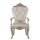 Gorsedd Arm Chair 2Pc, Cream Fabric & Golden Ivory Finish Acme