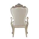 Gorsedd Arm Chair 2Pc, Cream Fabric & Golden Ivory Finish Acme