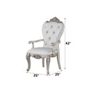 Gorsedd Arm Chair 2Pc, Cream Fabric & Golden Ivory Finish Acme
