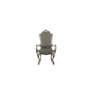 Dresden Arm Chair 2Pc, Faux Leather &Vintage Bone White Finish Acme