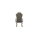 Dresden Arm Chair 2Pc, Faux Leather &Vintage Bone White Finish Acme