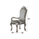 Dresden Arm Chair 2Pc, Faux Leather &Vintage Bone White Finish Acme