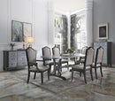House Beatrice Arm Chair 2Pc, Two Tone Gray Fabric & Charcoal Finish Acme