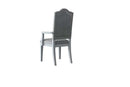 House Marchese Arm Chair 2Pc, Two Tone Gray Fabric & Pearl Gray Finish Acme