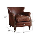 Leeds Accent Chair, Vintage Dark Brown Top Grain Leather Acme